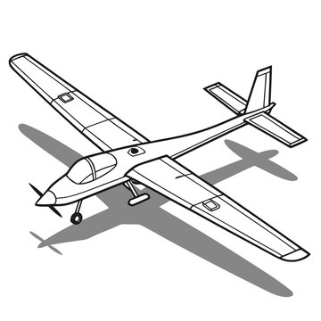 Of fixed wing U A V airplane with shadow drone aircraft