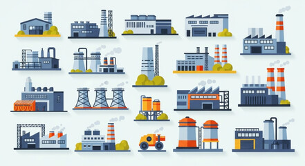 Collection of Industrial Factory Buildings and Structures.