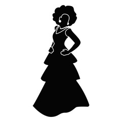 Fototapeta premium Prom girl in fancy dress cut out