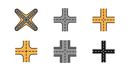 Obraz premium Road Grid Line art minimal colorful illustration