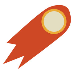 Lit meteorite flat © Vexels