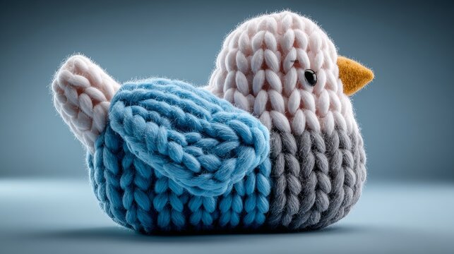 The serene blue paper dove on a yarn cloud, featuring embossed script and a decorative border