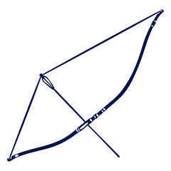 Drawn Yabusame Bow Silhouette