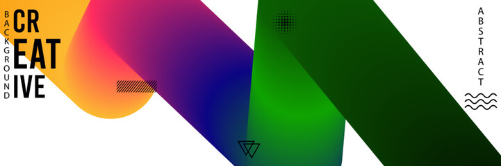 colorful abstract background with geometric shapes and text