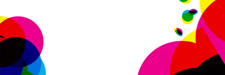 colorful geometric shapes on white background