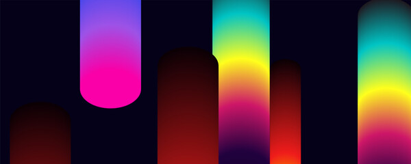 Colorful illuminated tubes abstract art design