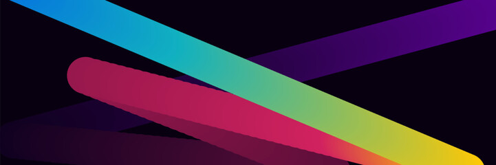 Colorful Neon Light Beams on Dark Background for Digital Media