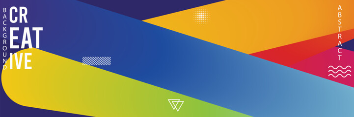 Creative abstract background with colorful geometric shapes and patterns