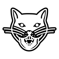 Angry cat big whiskers © Vexels