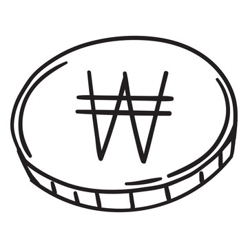 Stroke Sourth Korean Won Coin