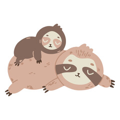 Cute sloths sleeping © Vexels