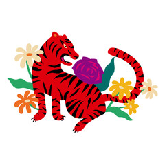 Tiger flat chinese new year © Vexels