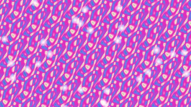 Abstract motion vibrant geometric seamless pattern with pink, blue and yellow shapes. Colorful retro background texture for textile, wallpaper, wrapping paper, fabric print and modern decorative desig