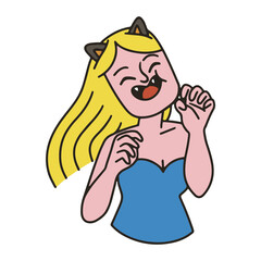 Girl color stroke fangs © Vexels