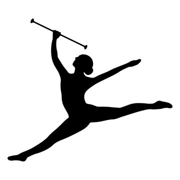 Woman performing baton twirling