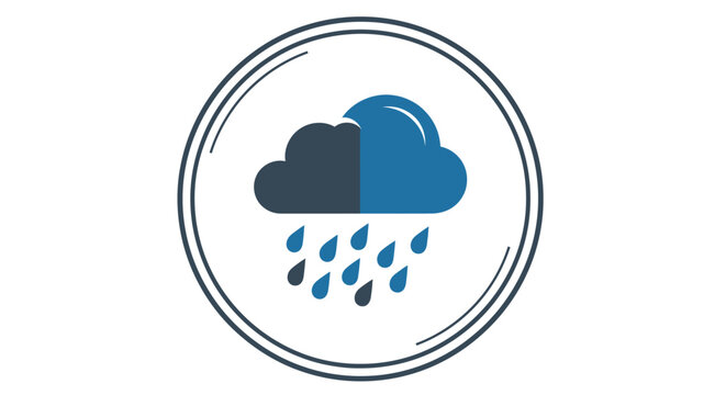 Rain Cloud Weather Icon Illustration Symbol.