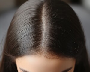 Fototapeta premium Thin hair and visible scalp close-up