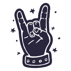 Fototapeta premium Rock hand sign with stars