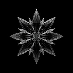 Obraz premium Transparent star shape against black background geometric design concept