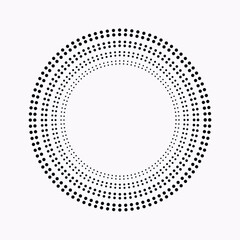 Abstract Dotted halftone Circle Design Element on White Background