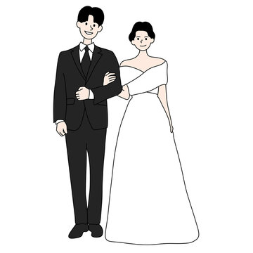 bride and groom vector