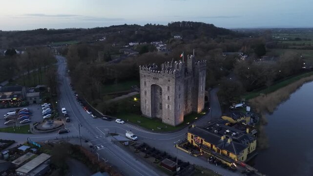 Bunratty Castle Ireland Aerial Sunset Cinematic Drone Shot 4K 60fps