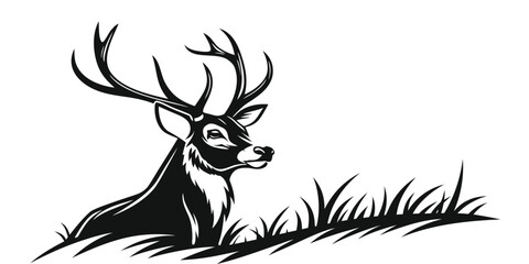 Majestic buck deer in a serene natural setting