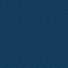 Wave pattern. Blue line ornament on dark background