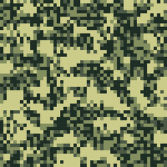 Military pattern in pixel style. Terrain camouflage background