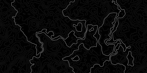  black and white topographic map with contour lines and varying elevations Topographic Contour Map Background. © NILUFA