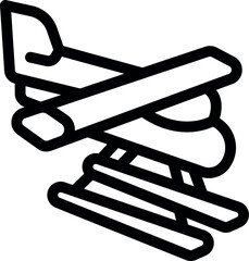 Seaplane resting on water, featuring pontoons for buoyancy, prepared for an exciting takeoff © ylivdesign