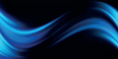 Blue futuristic glowing gradient wave. Technology and inovation. 3D curved lines background. © Dul