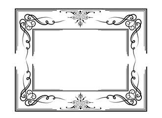 ornate empty frame with intricate designs and borders for photo or text transparent background