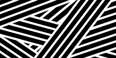 Fototapeta premium abstract simple geometric black white irregular line pattern can be used background.