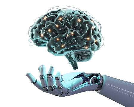 Artificial intelligence brain in robot hand