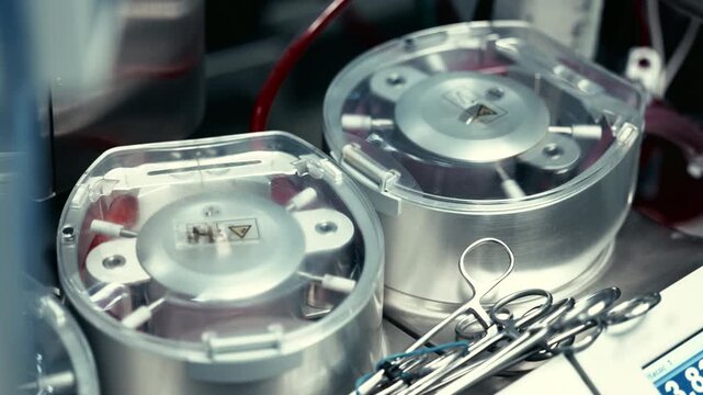Medical system maintaining continuous blood circulation in operating room. Modern healthcare technology concept.
