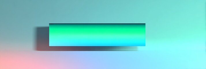 Fototapeta premium Modern abstract background with neon gradient rectangle and shadow, suitable for digital design, marketing, and creative branding contexts