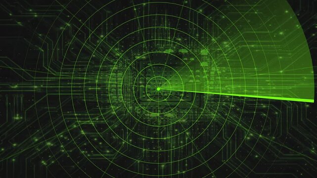 Futuristic Radar Scanning Screen Animation &ndash; Military Technology Background 4K.by mahin