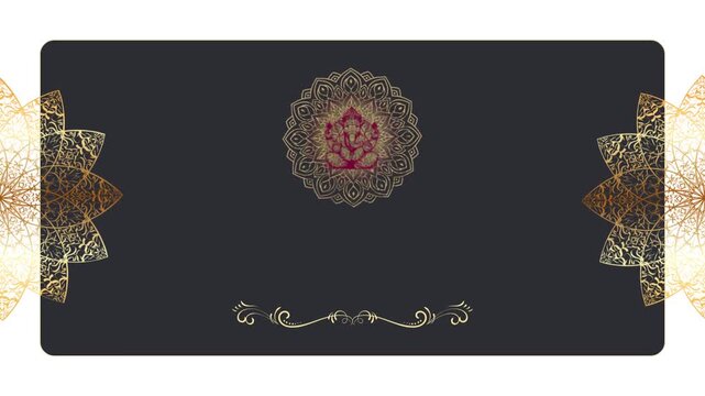 Elegant Ganesha Wedding Invitation Background with Golden Mandalas
