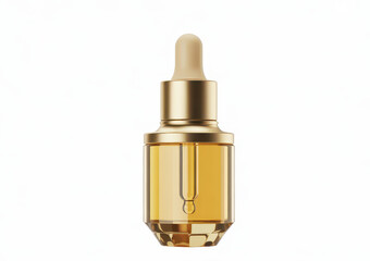 Golden Dropper Bottle with Yellow Liquid skincare beauty