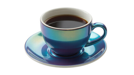 Obraz premium Close-up of iridescent coffee cup shiny