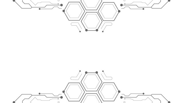 Abstract digital futuristic technology network design with connected hexagonal shapes and data flow elements isolated on transparent background transparent background