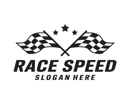 Race flag design concepts icon, speed flag vector illustration, racing icon symbol, motorsport badge, simple design element, creative graphic icon set