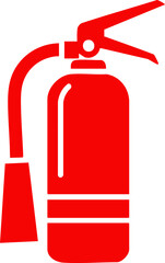 Obraz premium Fire extinguisher icon, red safety equipment vector illustration. Emergency protection sign, flat graphic symbol for fire prevention and building security vector