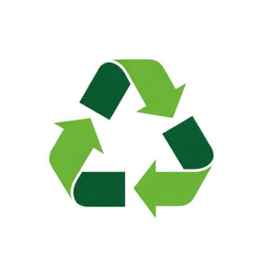 Obraz premium Green recycling symbol on transparent background for eco friendly concepts
