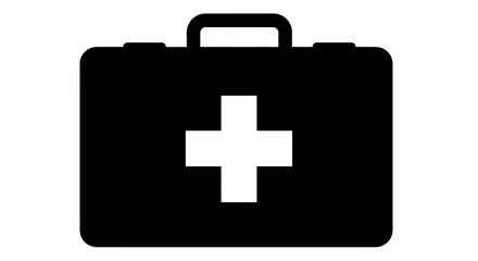 Fototapeta premium Black medical first aid kit box.