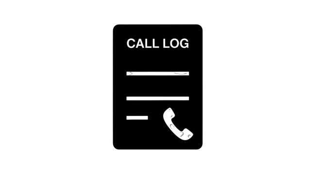 Call Log Document with Phone Icon.