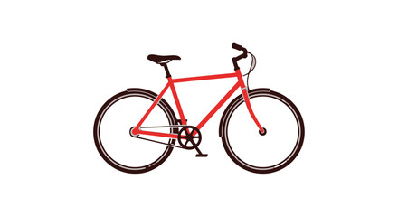 Fototapeta premium Red Bicycle Illustration on White Background.