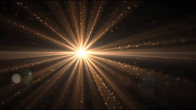 Central Light Burst Radiates Through Deep Space, Illuminating Celestial Halo in a Dramatic Nighttime View