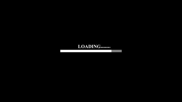 loading glitch circle animation on black background. Circular loading bar with glitch and noise. Display stuck animation